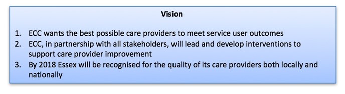 An illustrative textbox stating ECC's vision in relation to the care market strategy